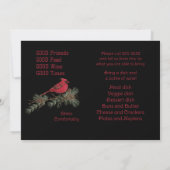 Roter Kardinal-Kranz-Weihnachts-Potluck-Abendessen Einladung (Rückseite)