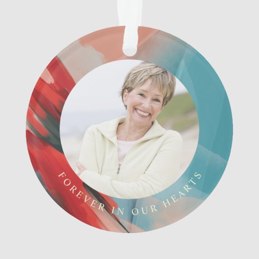 Roter Kardinal Love Memory Oma Memorial Foto Ornament (Rückseite)