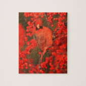 Roter Kardinal-Männchen, IL Puzzle (Vertikal)