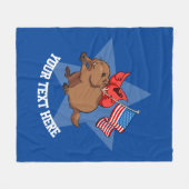 Roter Kardinal mit amerikanischer Flagge auf dem B Fleecedecke (Vorderseite (Horizontal))