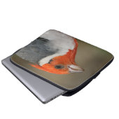 Roter Kardinal mit Haube Laptopschutzhülle (Vorne Knopf)