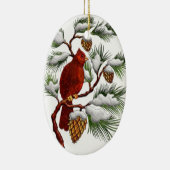 Roter Kardinal mit Keramik Ornament (Rechts)