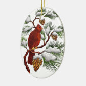 Roter Kardinal mit Keramik Ornament (Links)