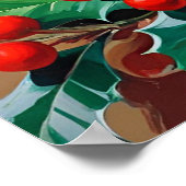 Roter Kardinal mit Kranz Poster (Ecke)