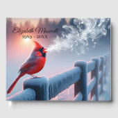 Roter Kardinal mit musikalischer Note Gästebuch (Vorderseite)