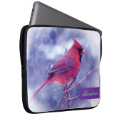 Roter Kardinal mit Name Laptop Sleeve (Vorne Rechts)