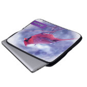 Roter Kardinal mit Name Laptop Sleeve (Vorne Knopf)