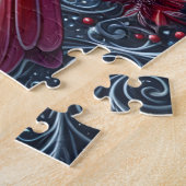 Roter Kardinal mit Stechpalmenbeere Puzzle (Seite)