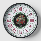 Roter Kardinal mit Weihnachtsmauer Uhr (Vorderseite)