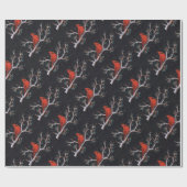 Roter Kardinal mit Winterroten Berries Geschenkpapier (Flach)