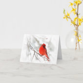 Roter Kardinal (Mitteilungskarten) Karte (Gelbe Blume)