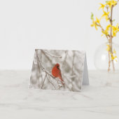 Roter Kardinal (Mitteilungskarten) Karte (Gelbe Blume)