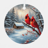 Roter Kardinal Ornament Aus Metall (Vorderseite)