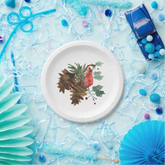 Roter Kardinal-Papierplatte für den Frieden in der Pappteller (Party)