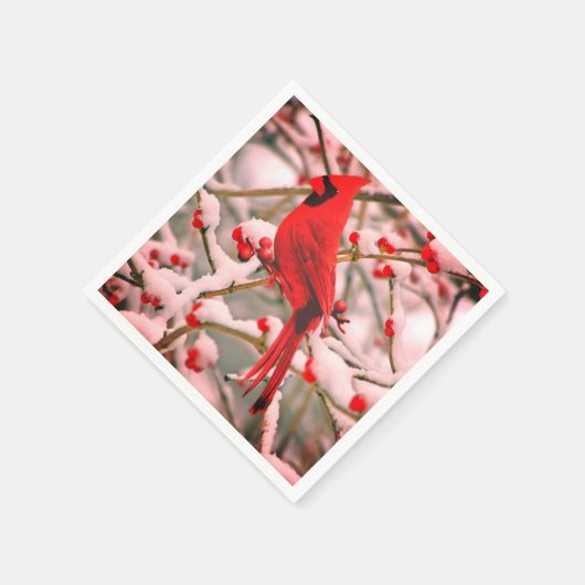 Roter Kardinal Party Napkins Serviette (Ecke)