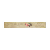 Roter Kardinal Pine Cones Holiday Wraparound Label (Person)