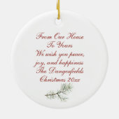 Roter Kardinal Pine Cones über die Meilen Weihnach Keramik Ornament (Hinten)