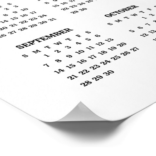 Roter Kardinal-Poster-Kalender 2025 Poster (Ecke)