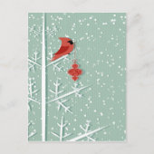 Roter Kardinal Postkarte (Vorderseite)