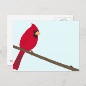 Roter Kardinal Postkarte (Vorne/Hinten)