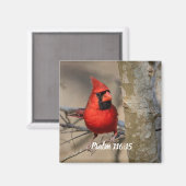 Roter Kardinal Psalm 116:15 Magnet (Vorderseite/Rückseite)