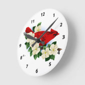 Roter Kardinal Runde Wanduhr (Winkel)