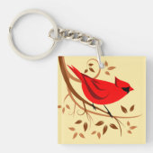 Roter Kardinal Schlüsselanhänger (Vorderseite)