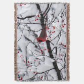 Roter Kardinal Schneebaum Foto Decke (Vorderseite Vertikal)