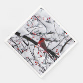 Roter Kardinal Schneebaum Foto Serviette (Ecke)