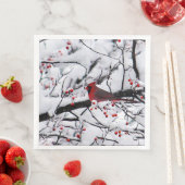 Roter Kardinal Schneebaum Foto Serviette (Beispiel)
