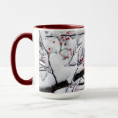 Roter Kardinal Schneebaum Foto Tasse (Links)