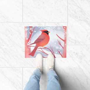 Roter Kardinal Schöne Aquarellmalerei Fußmatte