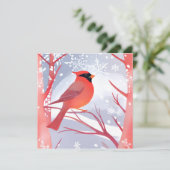 Roter Kardinal | Schöne Aquarellmalerei Karte (Stehend Vorderseite)