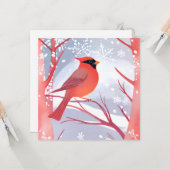 Roter Kardinal | Schöne Aquarellmalerei Karte (Vorderseite/Rückseite Beispiel)