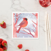 Roter Kardinal | Schöne Aquarellmalerei Serviette (Beispiel)