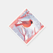 Roter Kardinal | Schöne Aquarellmalerei Serviette (Ecke)