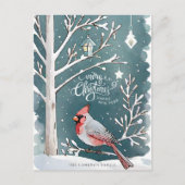 Roter Kardinal Snowy Winter Landschaft Weihnachten (Vorderseite)