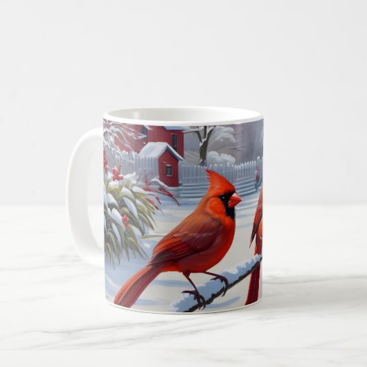 Roter Kardinal Songbirds Kaffeetasse (Vorderseite Links)