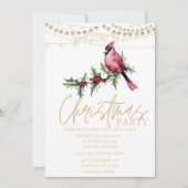 Roter Kardinal Stars Weihnachten Einladung (Vorderseite)