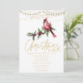 Roter Kardinal Stars Weihnachten Einladung (Stehend Vorderseite)