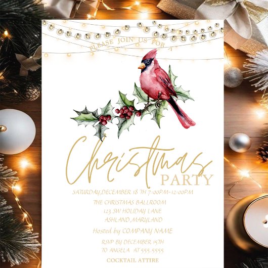 Roter Kardinal Stars Weihnachten Einladung