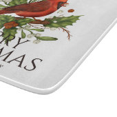 Roter Kardinal-Stechpalmen-Weihnachts-Geschenk mit Schneidebrett (Ecke)