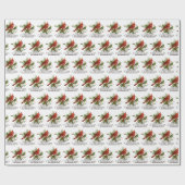 Roter Kardinal-Stechpalmen-Weihnachtsname Geschenkpapier (Flach)