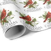 Roter Kardinal-Stechpalmen-Weihnachtsname Geschenkpapier (Rolleneckpunkt)