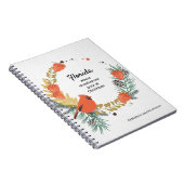 Roter Kardinal Strawberries Weihnachtsfeiertag Notizblock (Rechte Seite)