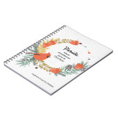 Roter Kardinal Strawberries Weihnachtsfeiertag Notizblock (Linke Seite)