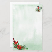 Roter Kardinal und Bullfinch Bird Holiday Stationi Briefpapier (Vorne/Hinten)