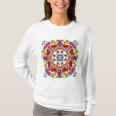 Roter Kardinal und farbenfrohe Blume Mandala T-Shirt (Vorderseite)