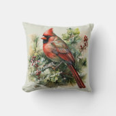 Roter Kardinal und Holzofenpilz Kissen (Vorderseite)