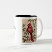 Roter Kardinal und Kiefer Zweifarbige Tasse (VorderseiteRechts)